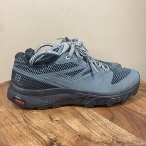 Salomon Outline Goretex Womens Black Grey Size 7.5 Trail Running Shoes 409970